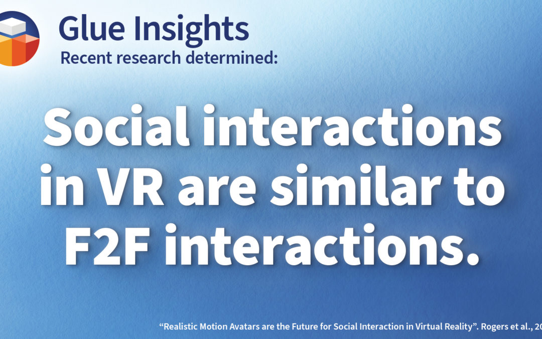Social interactions in VR are similar to F2F interactions